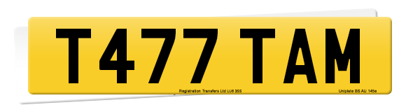 Registration number T477 TAM